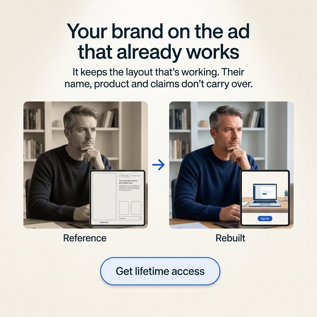 Mockingbird ad rebuilt from the AdCreative.ai ad