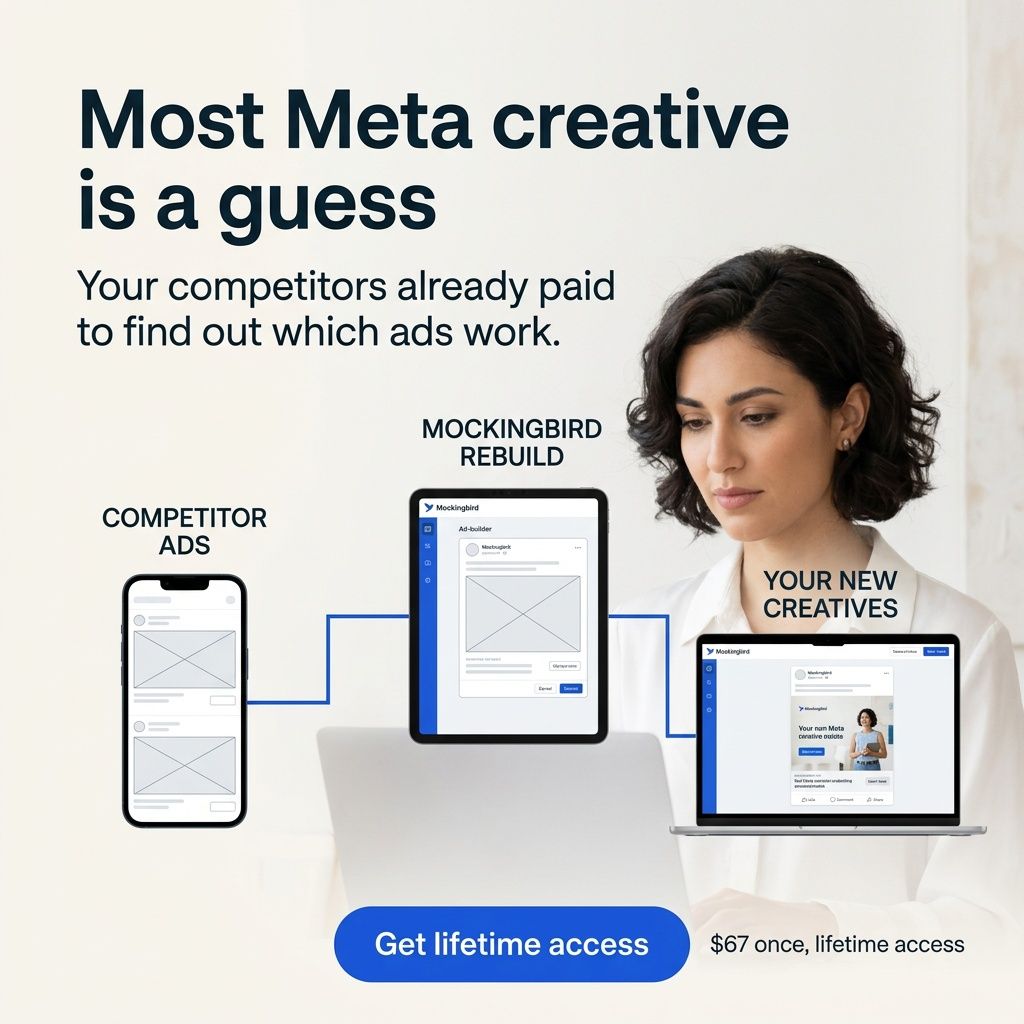 Mockingbird ad rebuilt from the AdCreative.ai ad