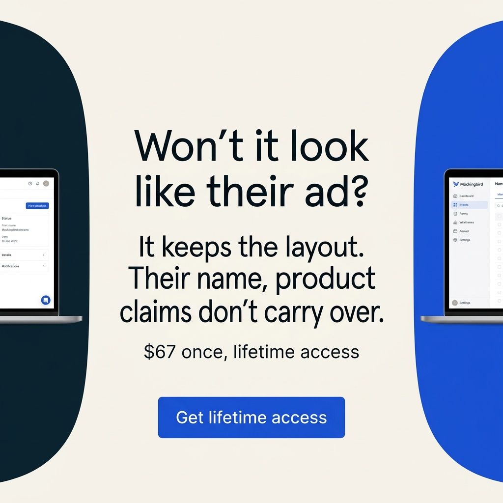 Mockingbird ad rebuilt from the Typeform ad